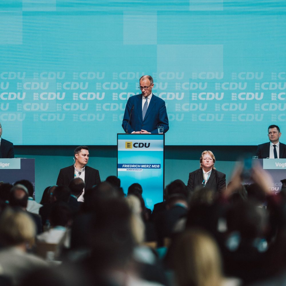 81. Landesparteitag der CDU Baden-Württemberg mit der Wahl von Manuel Hagel zum Spitzenkandidaten in der Carl-Benz-Arena am 17.05.2025 in Stuttgart. | © Marcel Ditrich www.marcel-ditrich.de